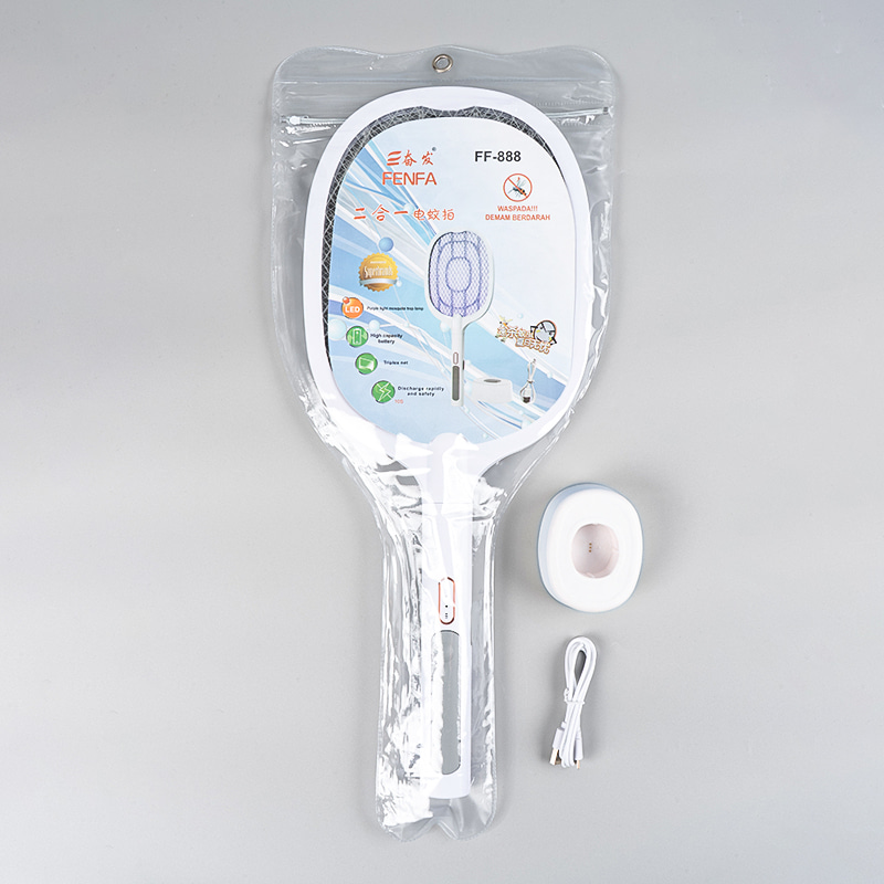 FF-888 1200 mAh viisitasoinen LED Mosquito Swatter USB ladattava FF-888 1200 mAh viisitasoinen LED Mosquito Swatter USB ladattava